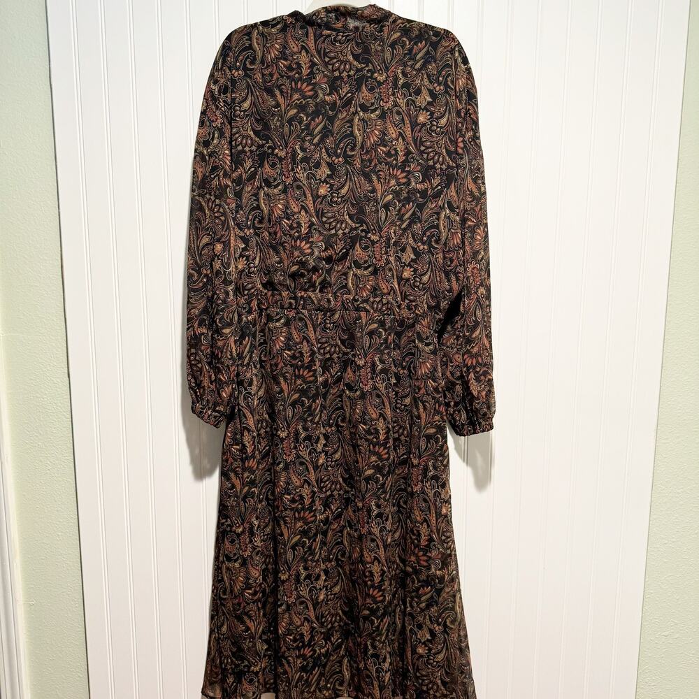 Evereve Eliza Midi Dress Paisley Floral Size Large - Picture 8 of 8